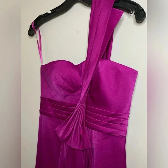BCBGMaxAzria ‘Palais’ One Shoulder Formal Pink Dress Pleated/Draped Details -SZ4 - Picture 7 of 8